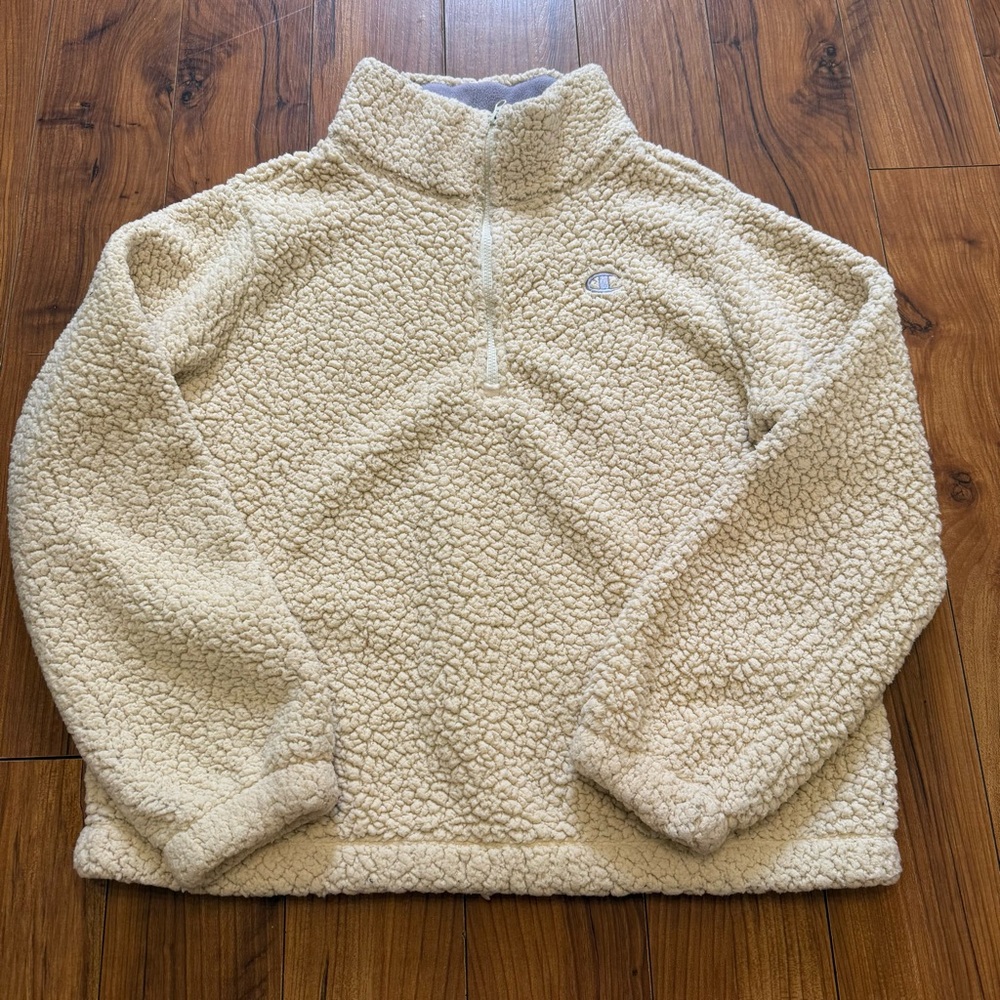 Champion Sherpa Quarter Zip Pullover size LARGE